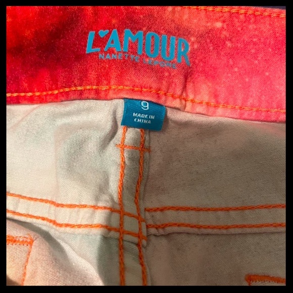 NWOT ✮ L'Amour Nanette Lepore Stretch Denim Multicolored Legging Galaxy Universe - Picture 8 of 11